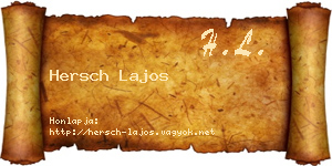 Hersch Lajos névjegykártya
